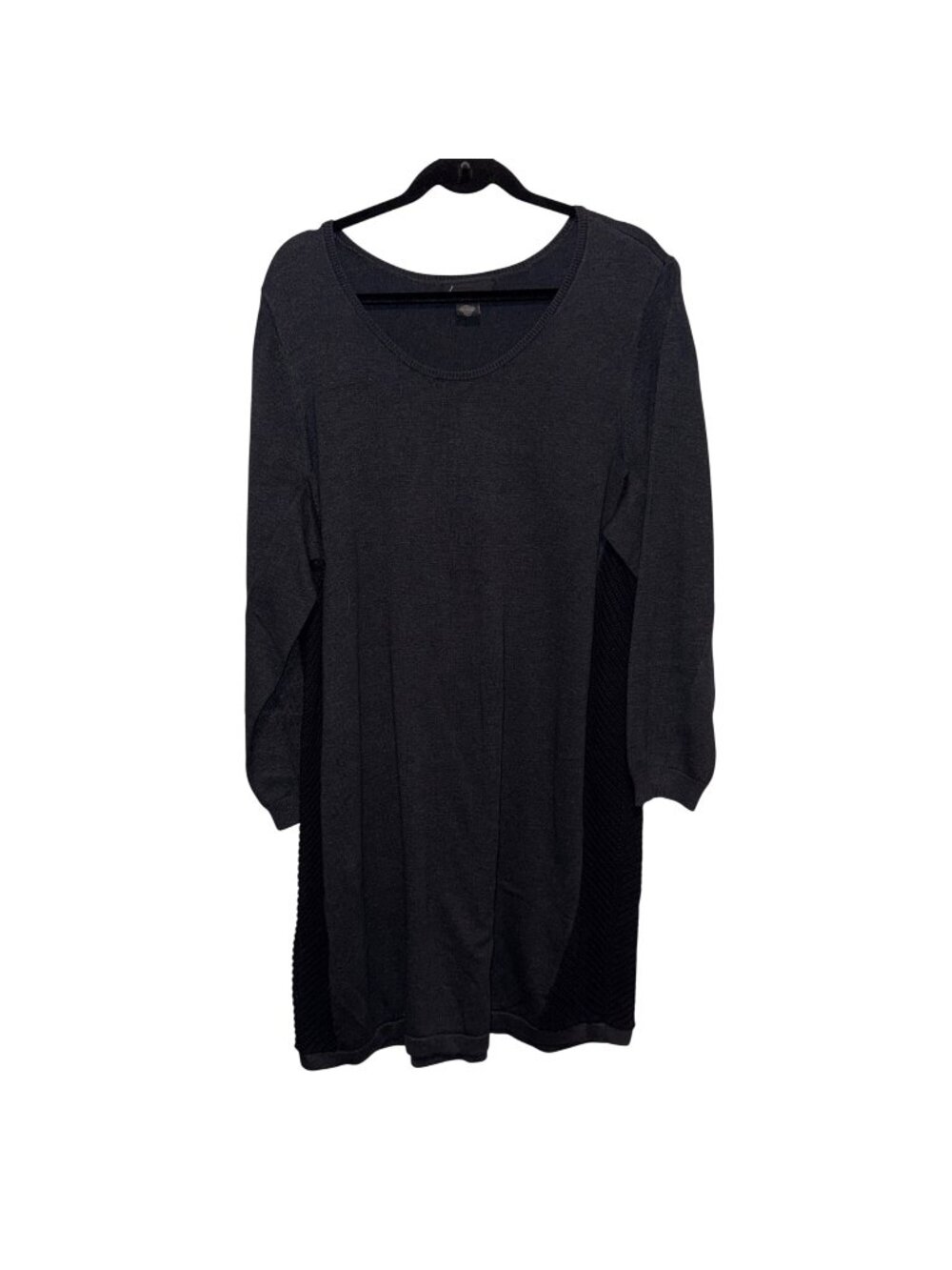 Lane Bryant Womens Dark Charcoal Gray Sweater Dress Knit Side Panels 22/24